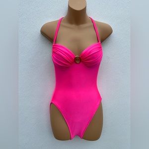 Neon / barbie pink bathing suit
